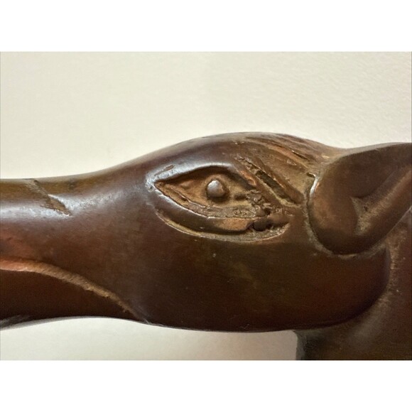 Brass Equestrian Smiling Horse Head Top Handle for Walking Stick Cane Vtg Rare - Picture 5 of 7